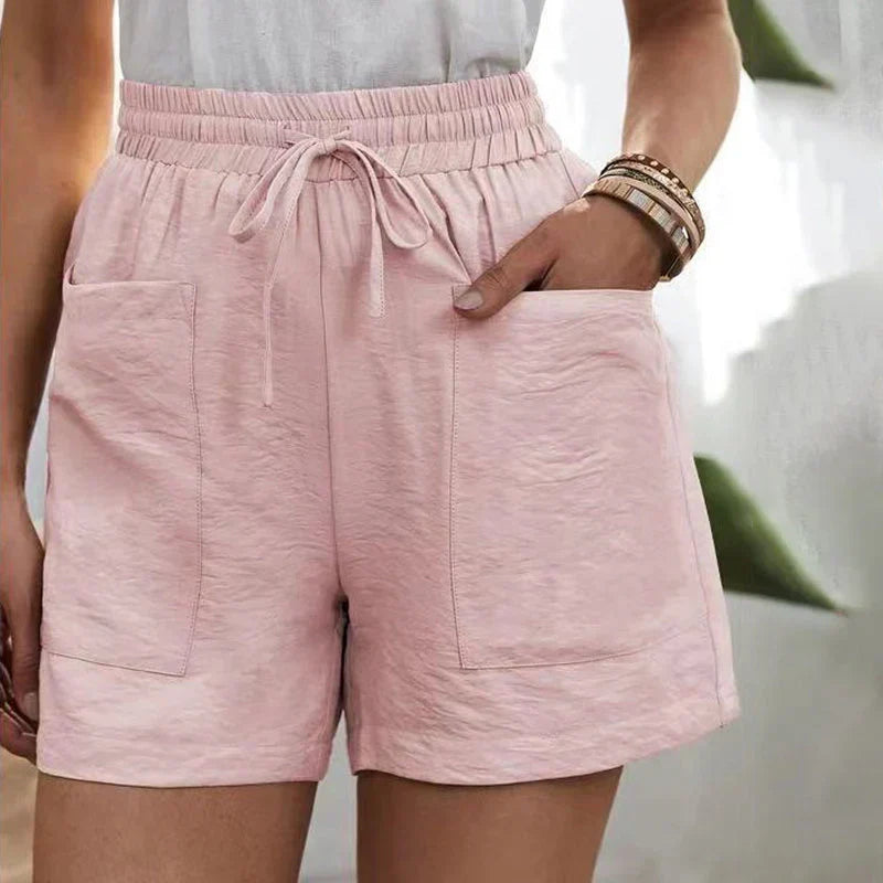 Variant image for Paula | Lässige Leinen Shorts für Frauen mit Elastischem Bund und Vordertaschen-57
