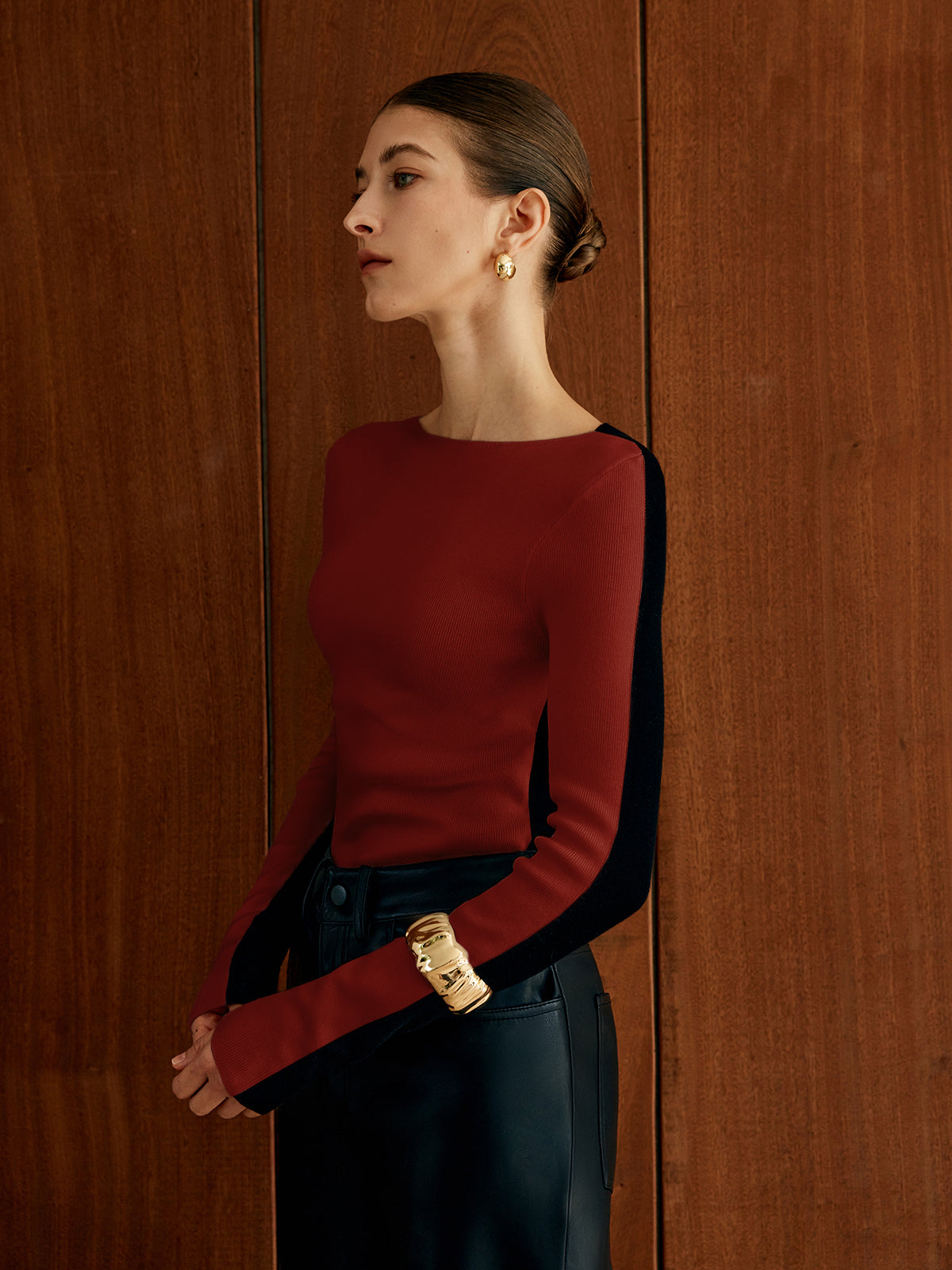 Zweifarbige Strickoberteile für Damen