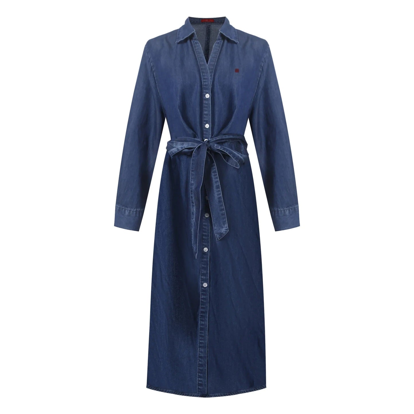 Carina | Zeitloses Hemdblusenkleid mit Bindegürtel für Damen