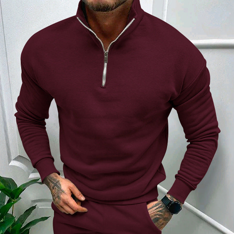 Herren Pullover mit Halb-Zip Stehkragen 6