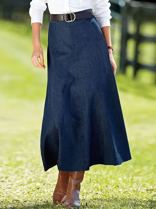 Lora | A-line jeans maxi skirt for women