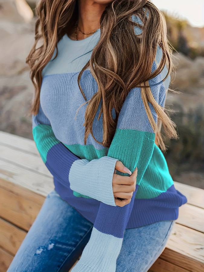 Naina | Stilvoll Gestreifter Strickpullover für Frauen