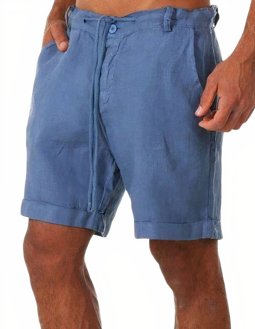 Variant image for Herren Shorts Beige Größe M Leinen Atmungsaktiv Kurze Hosen-7