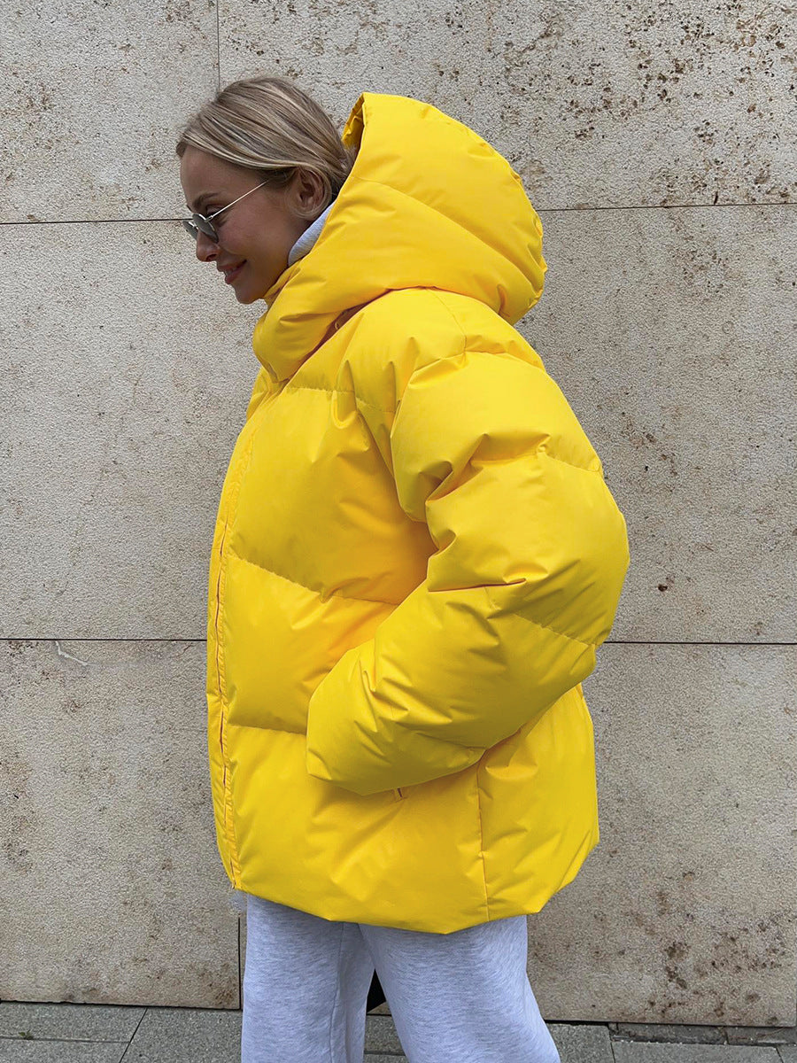 Giacca invernale oversize da donna con cappuccio