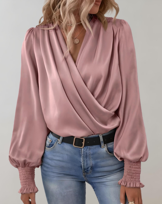 Beatrix | Elegante Bluse Damen mit V-Ausschnitt