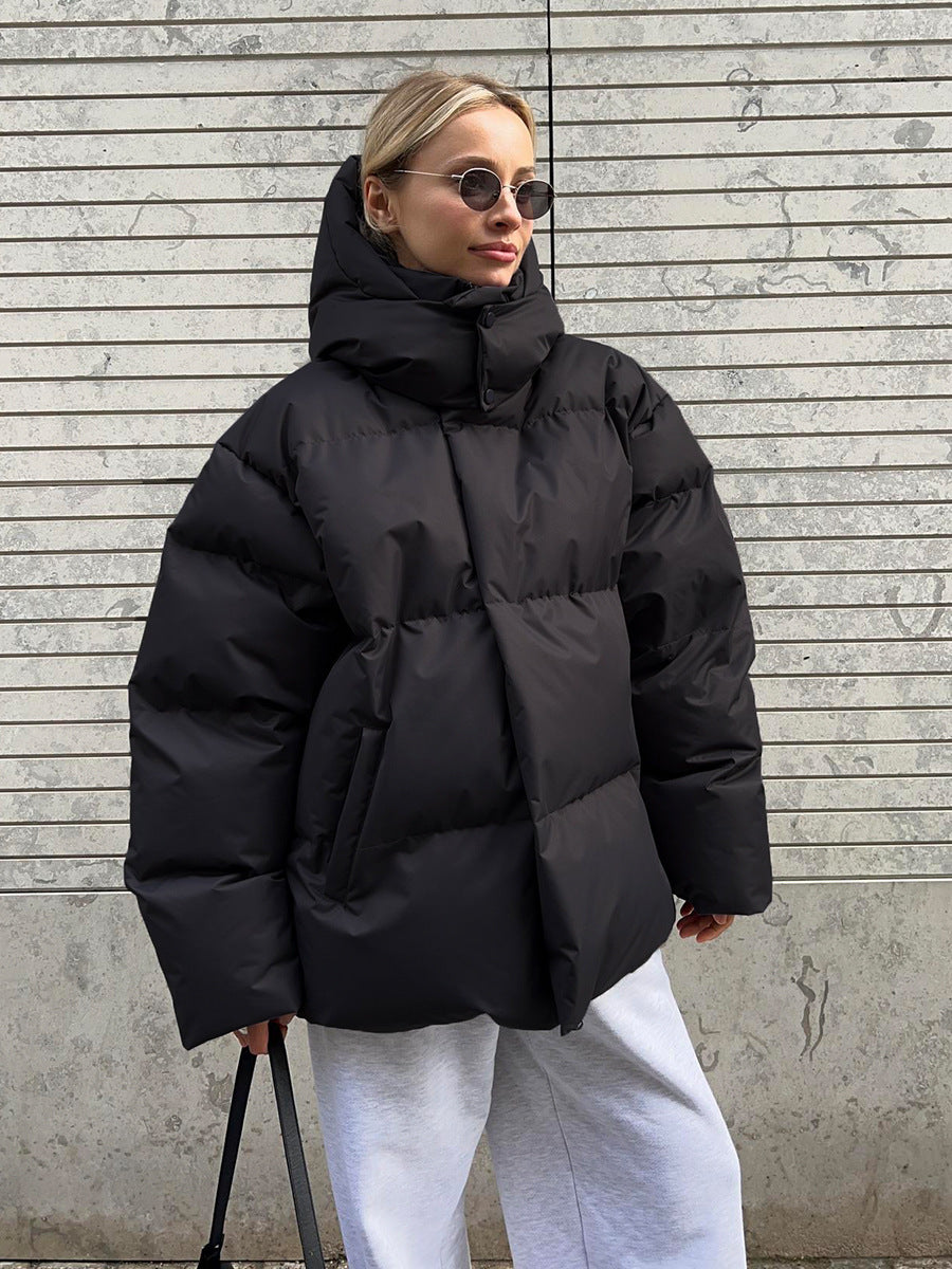 Giacca invernale oversize da donna con cappuccio