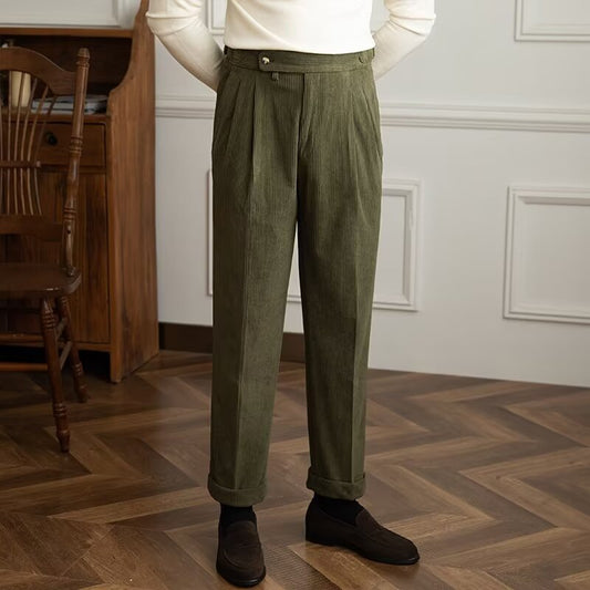 Klassische Herren Cordhose aus 100% Baumwolle – Bequeme, gerade Passform in Schwarz, Braun, Beige, Blau, Größen S-XL 1
