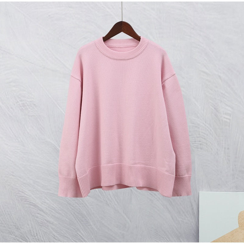 Sweet Crew Neck Pullover Sweater Winter Fashion Loose Long-sleeved Tops For Women Clothing 6