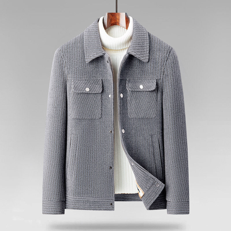 Herren Übergangsjacke mit Hemdkragen und Knopfleiste 7