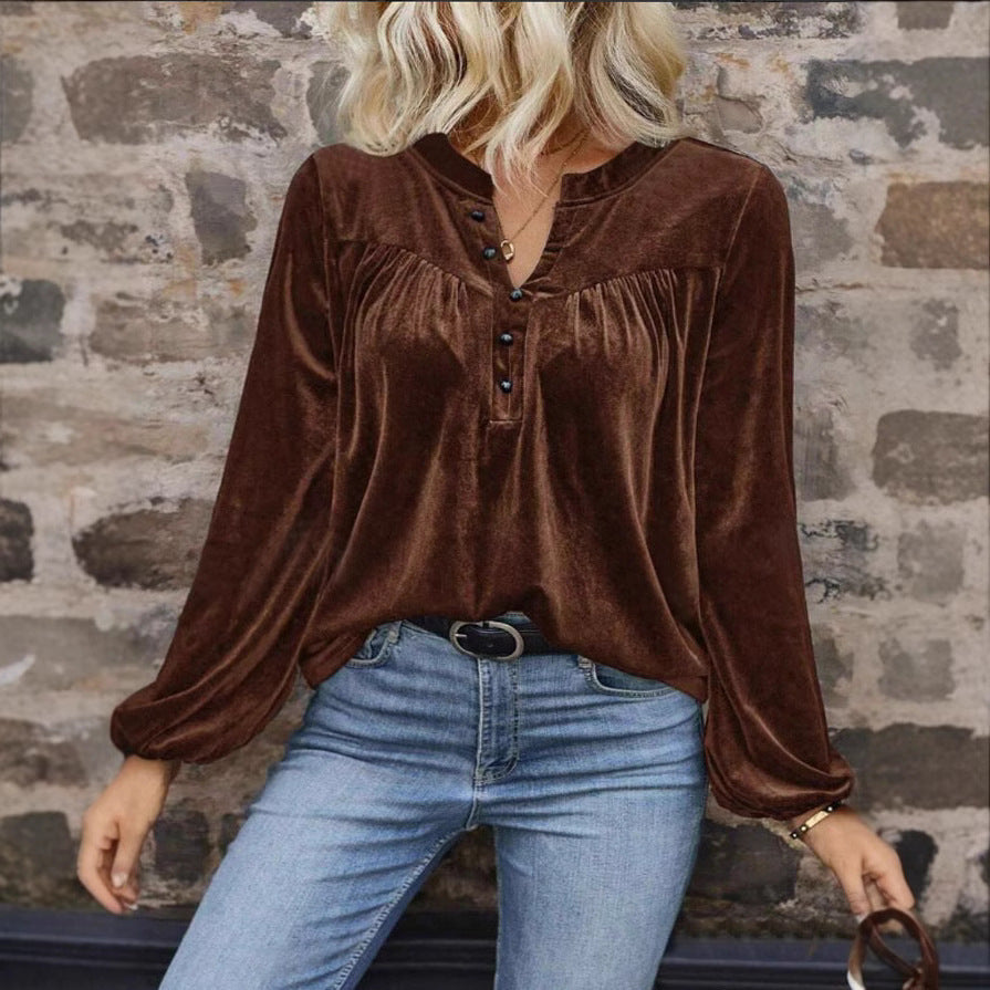 Blusa de terciopelo para mujer