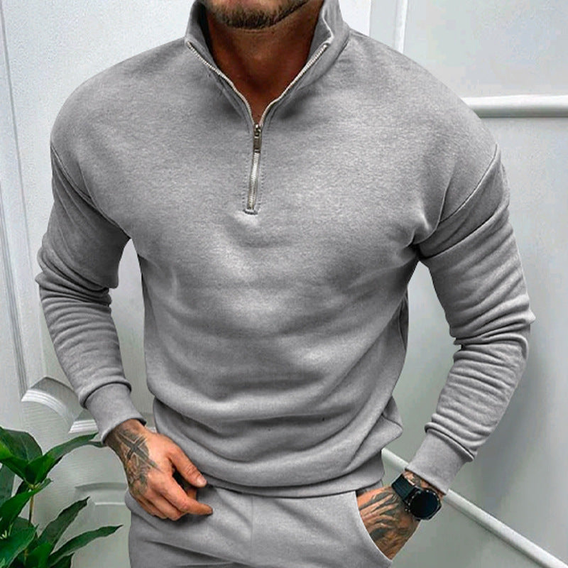 Herren Pullover mit Halb-Zip Stehkragen 7