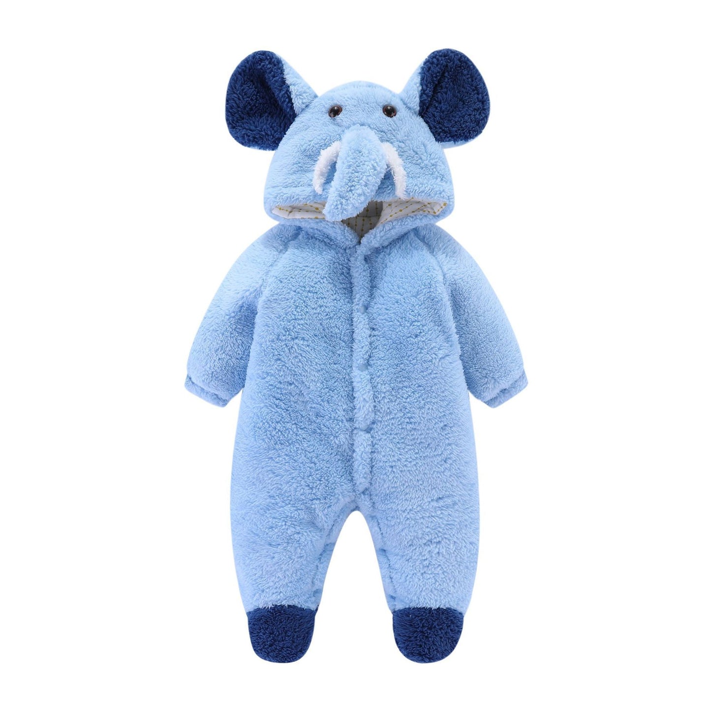 Flauschiger Baby-Strampler mit Tierkapuze 5