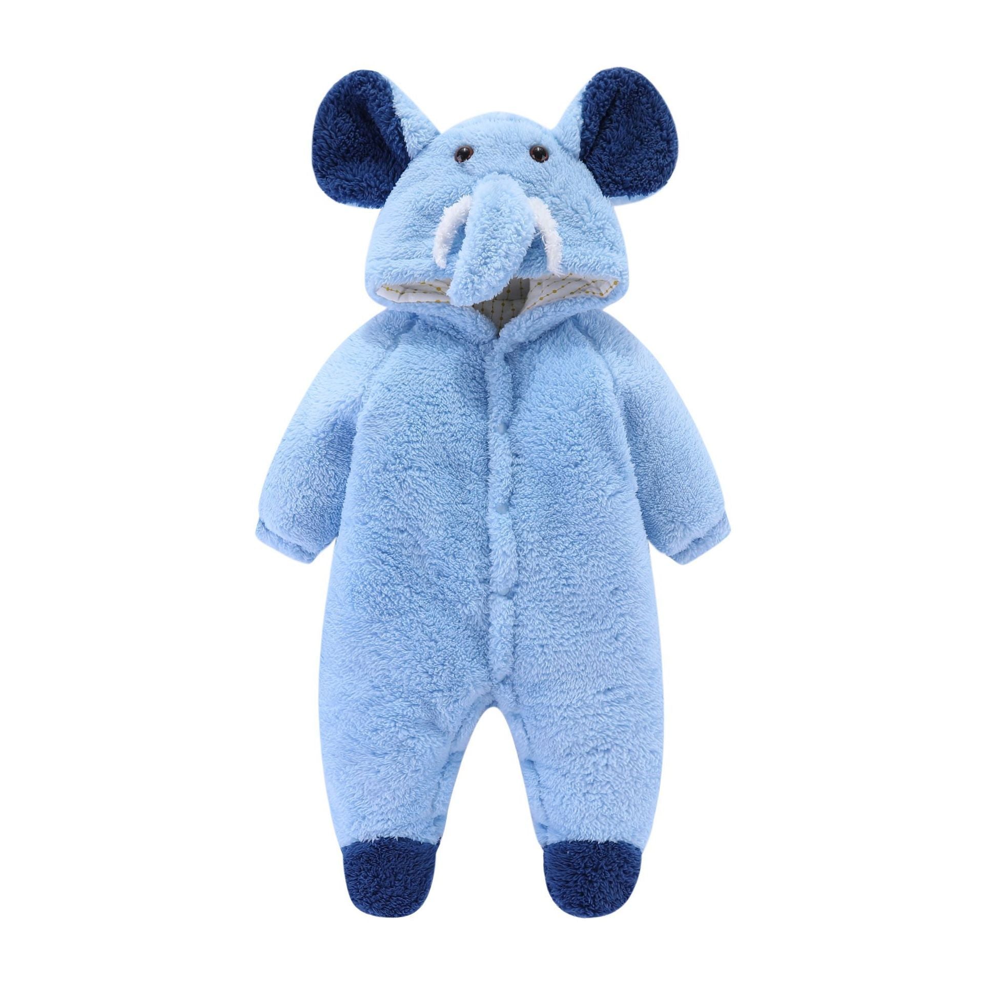 Flauschiger Baby-Strampler mit Tierkapuze 5