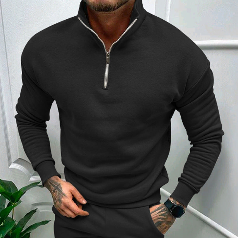 Herren Pullover mit Halb-Zip Stehkragen 5
