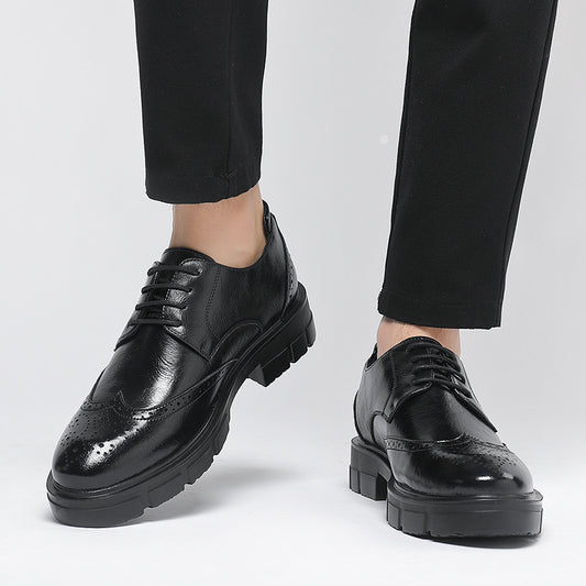 Schwarze Leder-Brogues für Herren