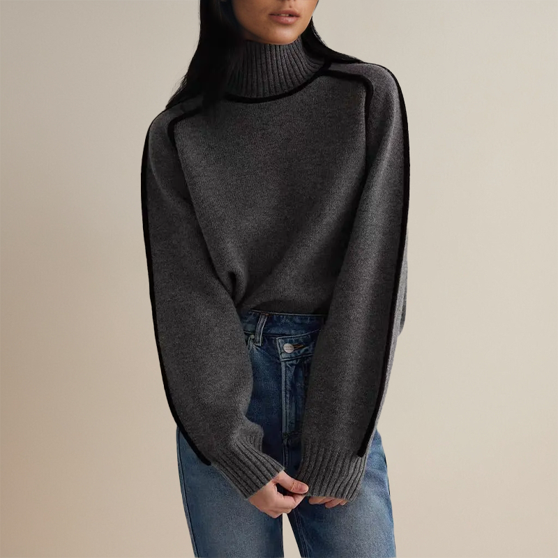 Dora | Stylischer gestreifter Rollkragenpullover