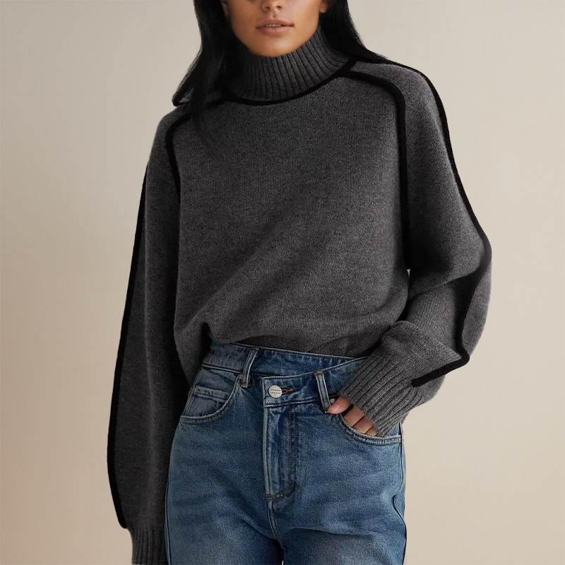 Dora | Stylischer gestreifter Rollkragenpullover