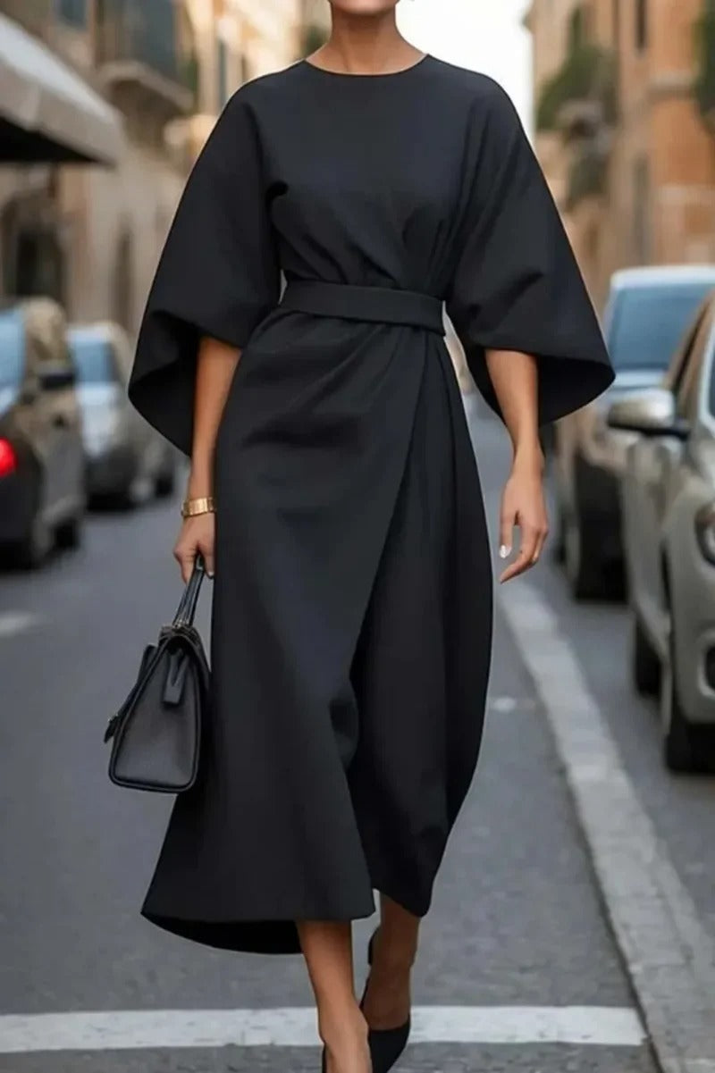 Variant image for Tianna | Elegantes Damenkleid mit Gürtel und Laternenhülsen-1