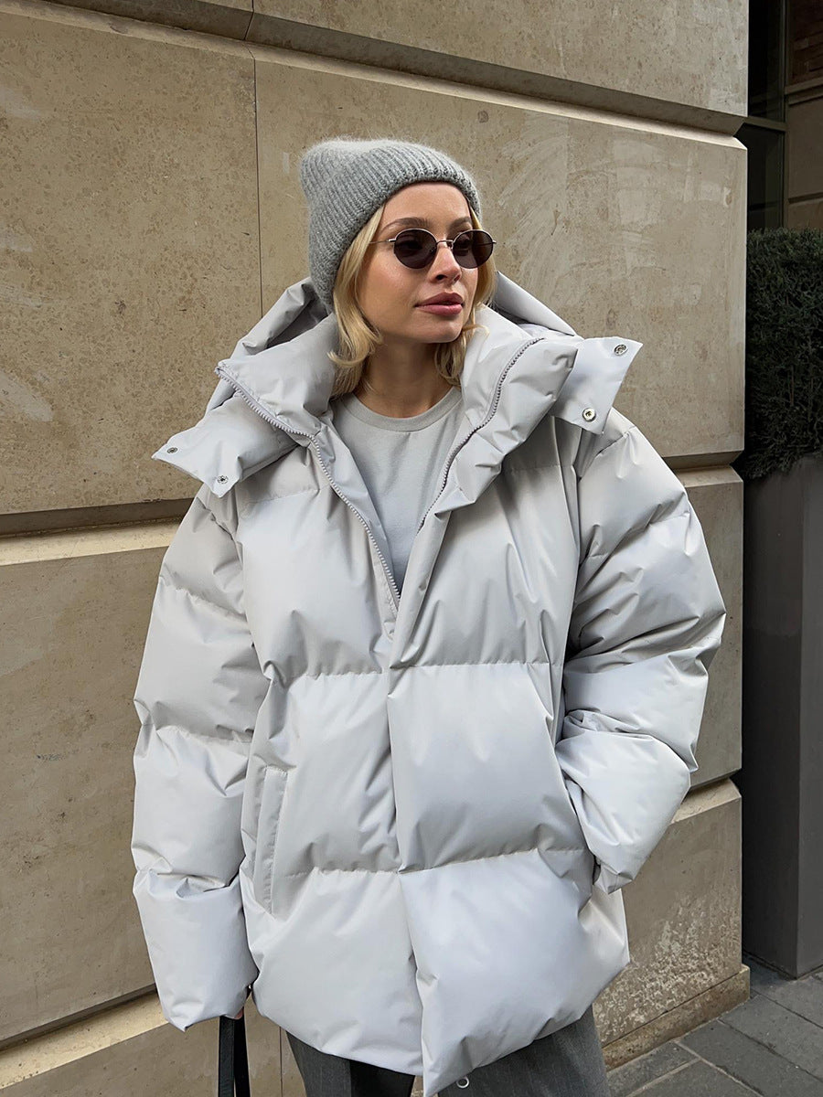 Giacca invernale oversize da donna con cappuccio