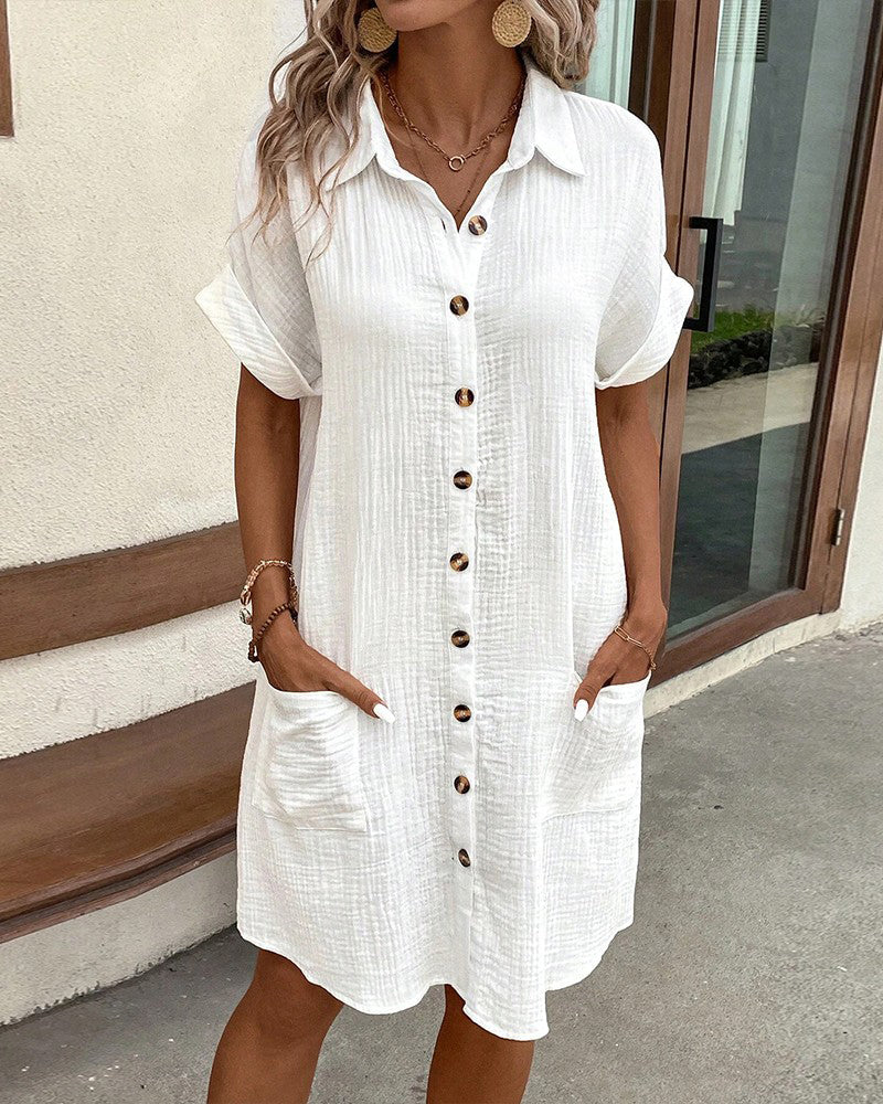 Charlie | Elegante Bluse Damen mit V-Ausschnitt und Knopfverschluss
