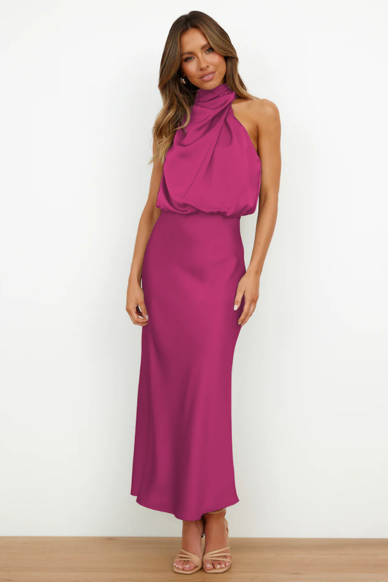 Variant image for Erich | Elegantes Damenkleid Midi mit Asymmetrischem Rundhalsausschnitt-33