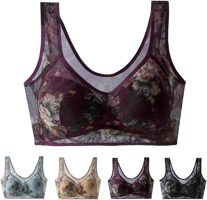 Variant image for Pia-Sophie | Kühl-BH aus Eis-Seide mit Blumenmuster für Damen-25