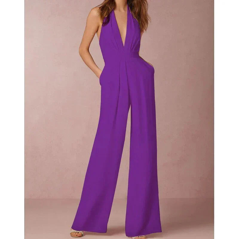 Beatrix Eleganter Damen Jumpsuit Mit V-Ausschnitt | Overall Damen für Hochzeit 5
