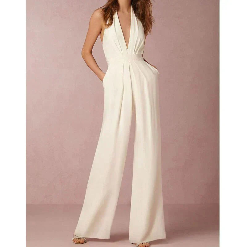 Beatrix Eleganter Damen Jumpsuit Mit V-Ausschnitt | Overall Damen für Hochzeit 3