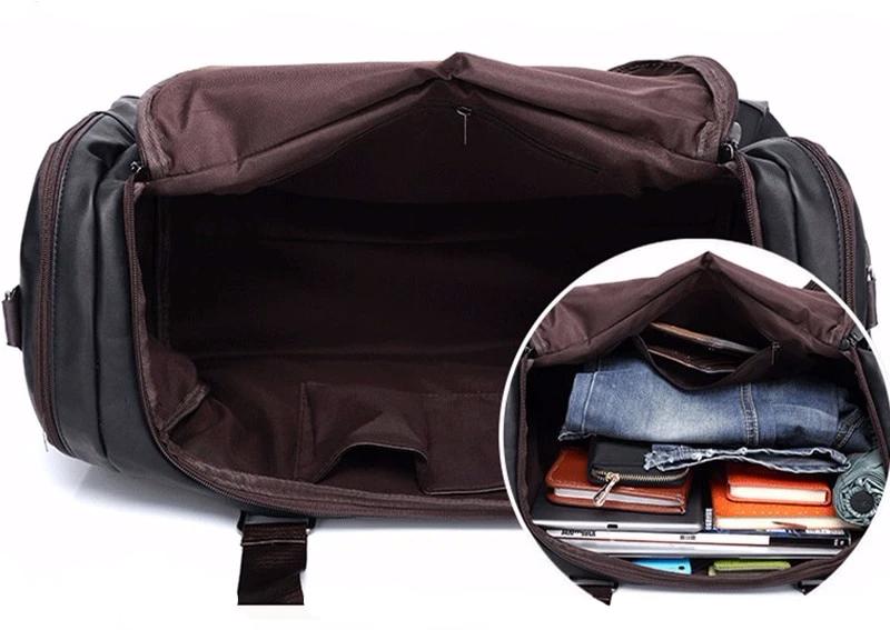 Max | Herren Reisetasche aus Leder mit geräumigem Stauraum