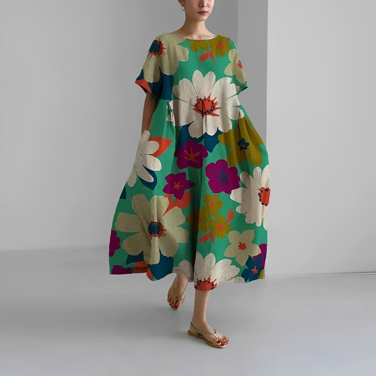 Astrid | Elegantes Bedrucktes Kleid für Damen im Blumendesign