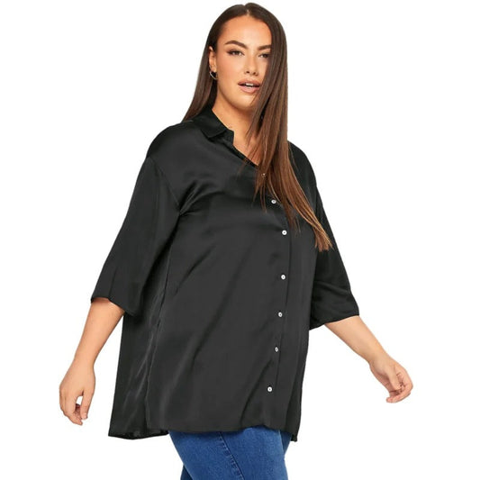 Alessia | Elegante Damen Bluse aus Satin mit 3/4-Ärmeln