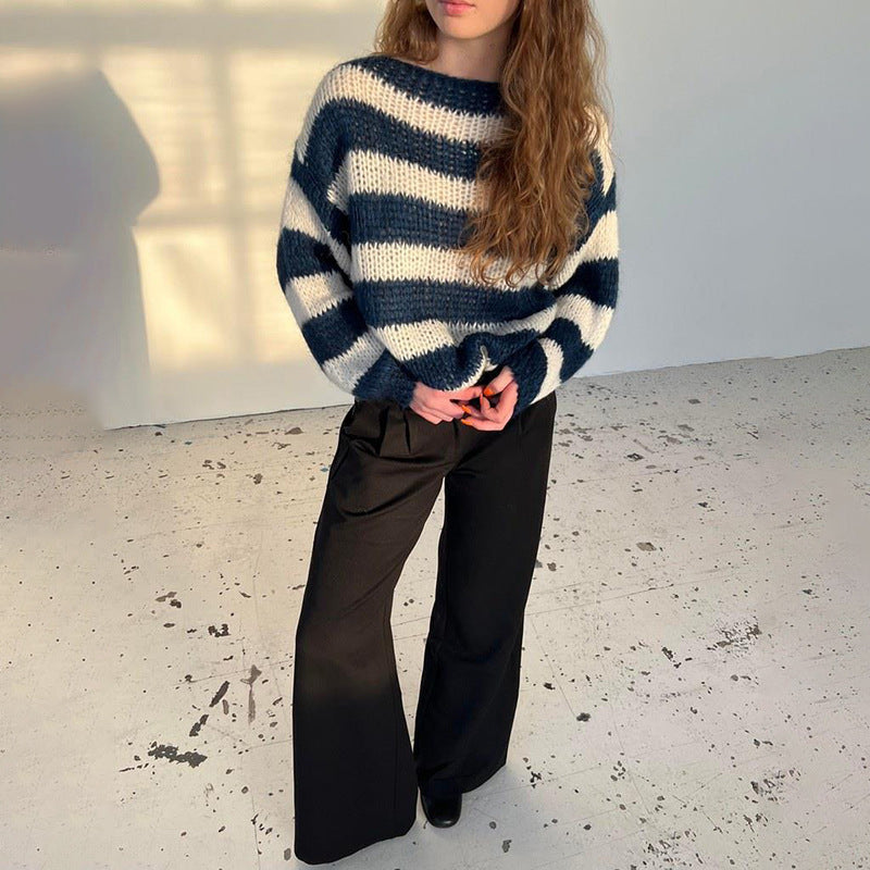 Gestreifter Strickpullover 4