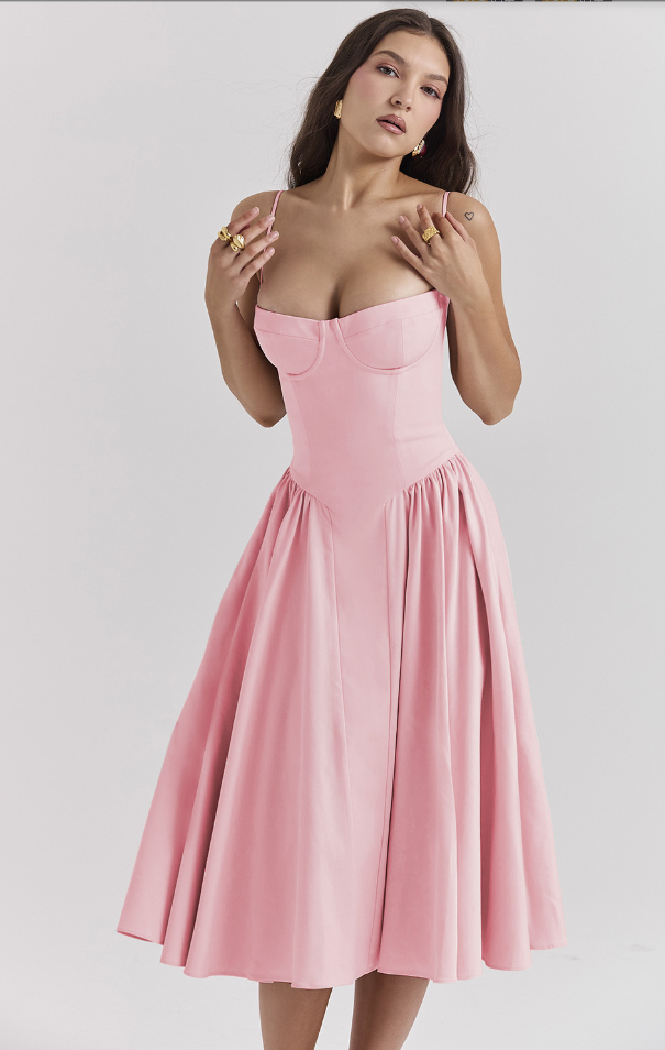 Siska | Trendy Sleeveless Midi Dress for Women