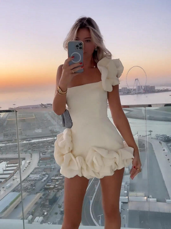 Jazlyn | Festliches Damenkleid Mini Schulterkleid für besondere Anlässe