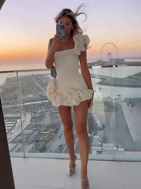 Jazlyn | Festliches Damenkleid Mini Schulterkleid für besondere Anlässe