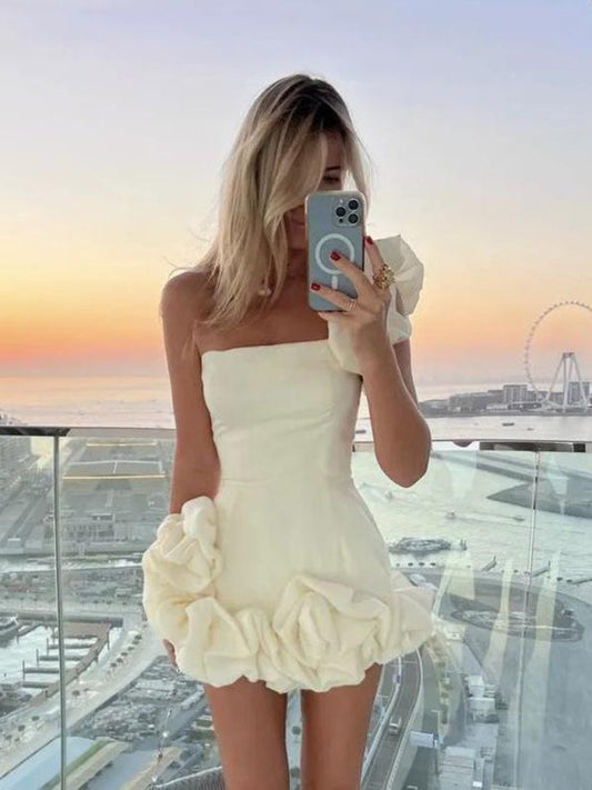 Jazlyn | Festliches Damenkleid Mini Schulterkleid für besondere Anlässe