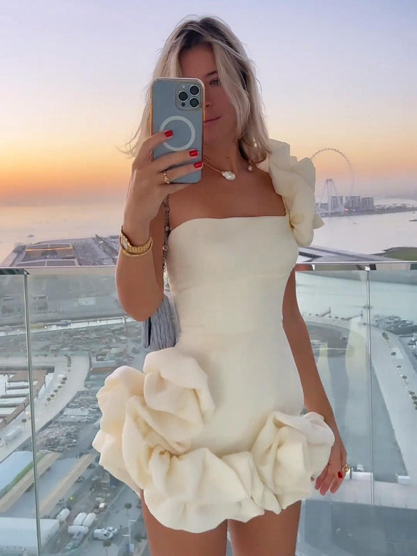 Jazlyn | Festliches Damenkleid Mini Schulterkleid für besondere Anlässe