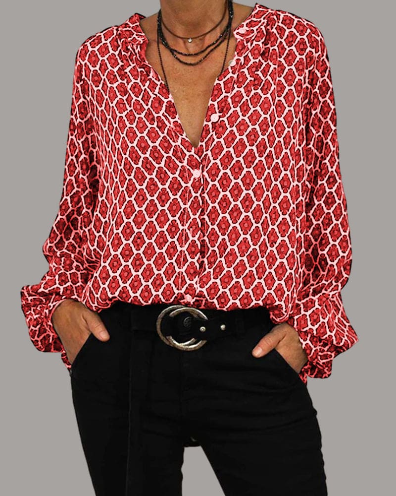 Variant image for Ana | Casual Midi T-Shirt mit V-Ausschnitt für Damen-6