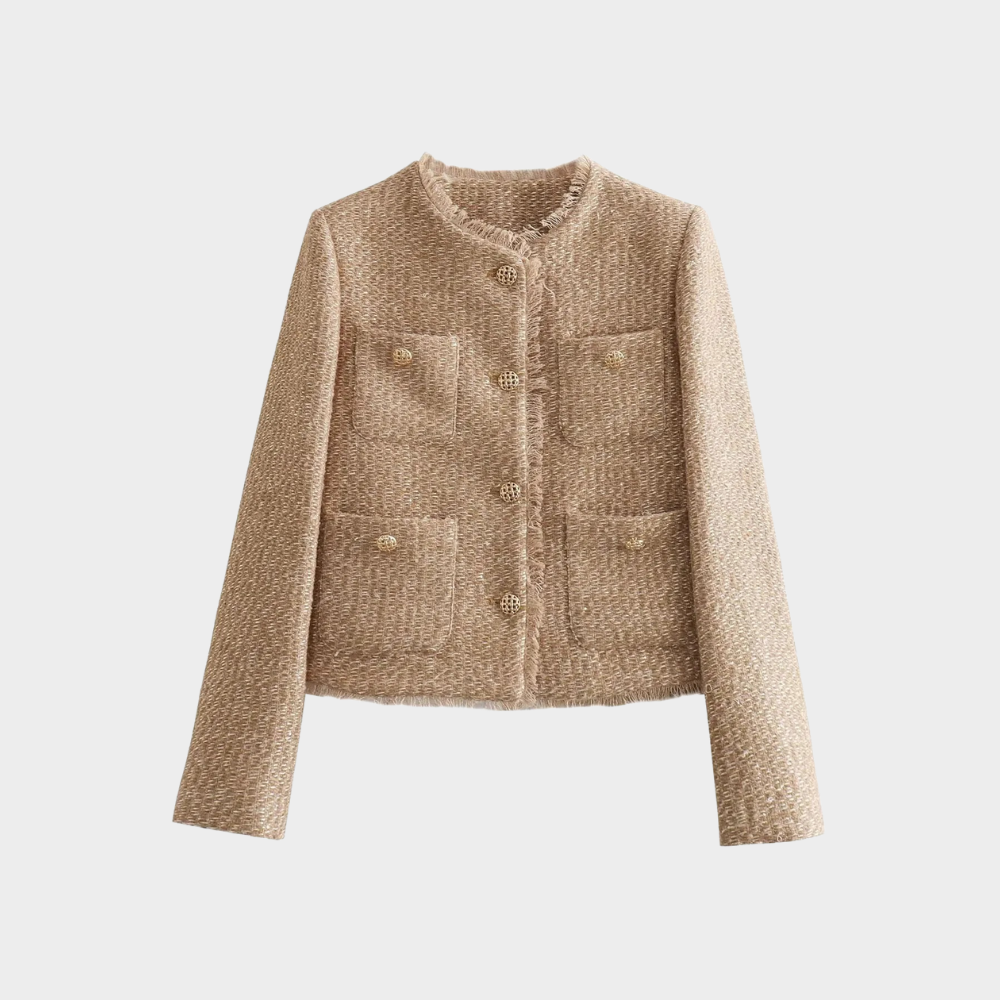 Bedina | Beige Tweedjacke Damen