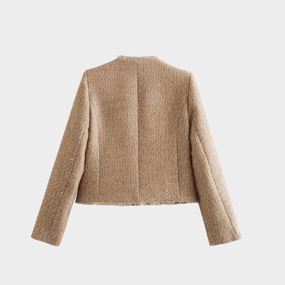 Bedina | Beige Tweedjacke Damen