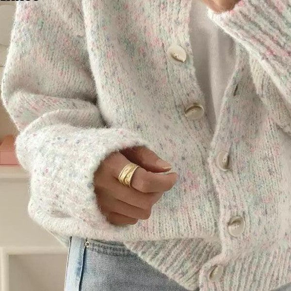 Heena | Eleganter Elfenbeinfarbener Cardigan für Frauen