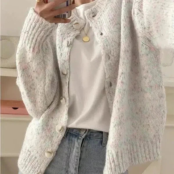 Heena | Eleganter Elfenbeinfarbener Cardigan für Frauen