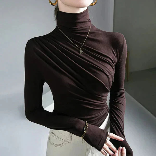 Variant image for Beatrix | Elegante Bluse Damen mit Falten und Rollkragen-22