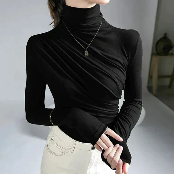 Variant image for Beatrix | Elegante Bluse Damen mit Falten und Rollkragen-25