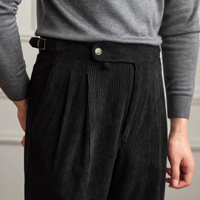 Variant image for Herren Cordhosen Braun Größe M Cord Baumwolle Retro Stil-13