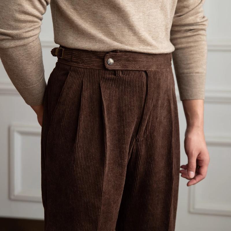 Variant image for Herren Cordhosen Braun Größe M Cord Baumwolle Retro Stil-7