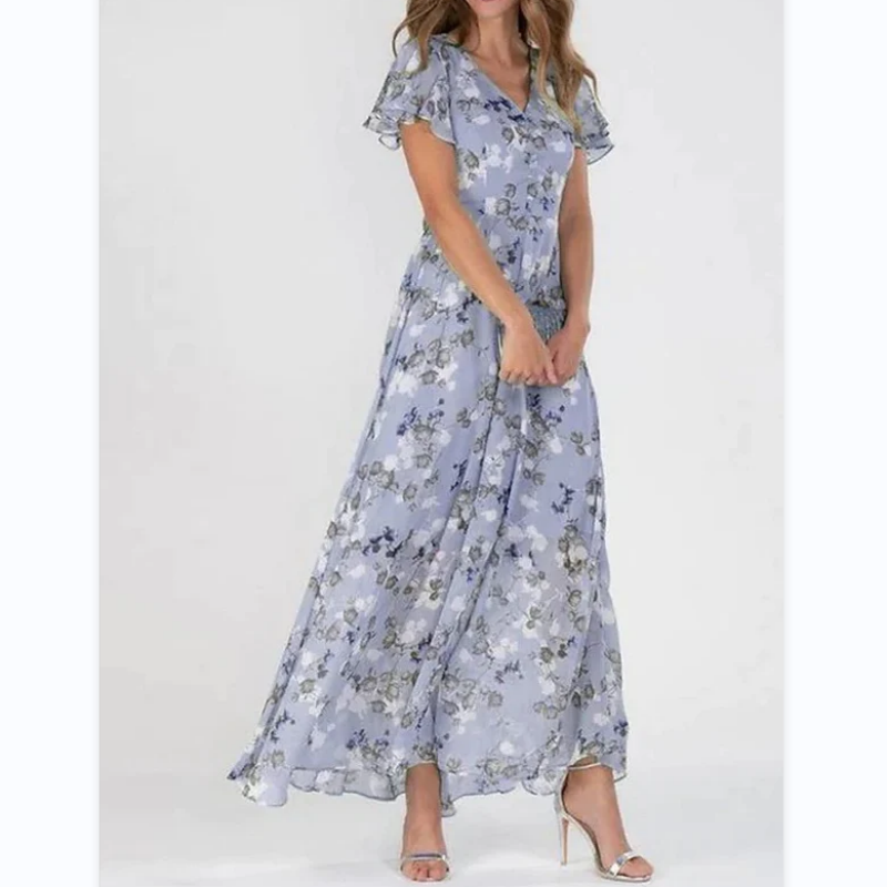 Beatrix | Blumenkleid mit Schmetterlingsärmeln für Damen