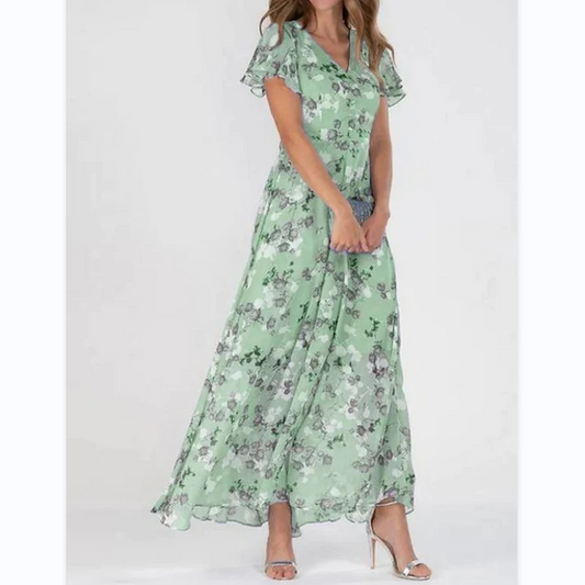 Beatrix | Blumenkleid mit Schmetterlingsärmeln für Damen