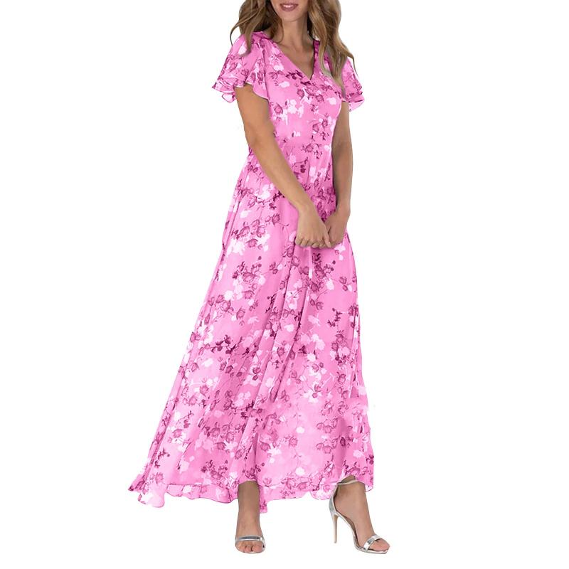 Beatrix | Blumenkleid mit Schmetterlingsärmeln für Damen