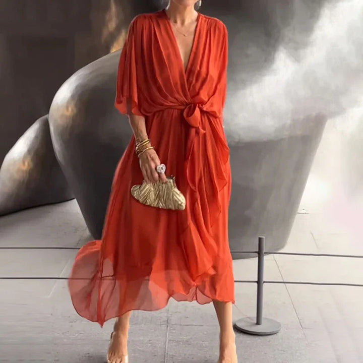 Variant image for Ava | Festliches Midi Kleid mit V-Ausschnitt für Damen-9